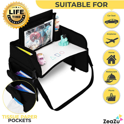 ZeaZu Kids Foldable Storage Organizer Desk 2021 Travel Tray - Black ...